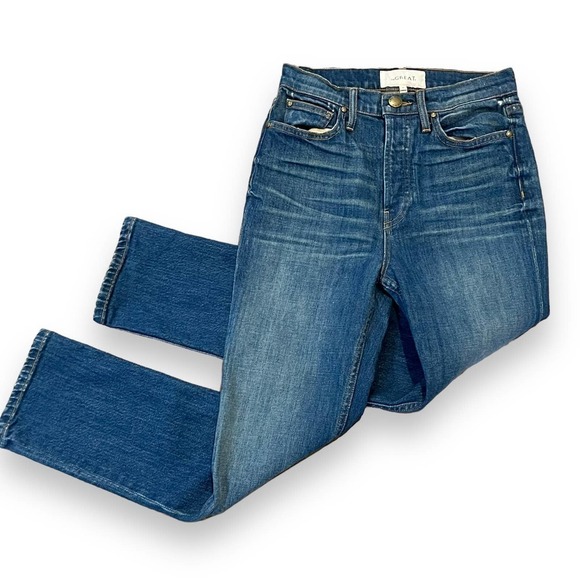 The Great NEW The Straight A High Rise Cropped Length Straight Leg Jeans Size 25 - Picture 3 of 15